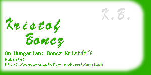 kristof boncz business card